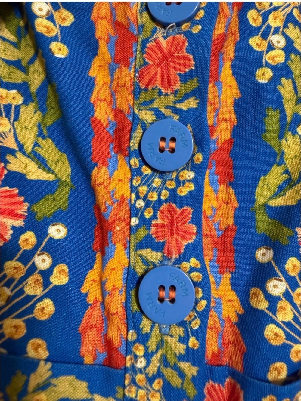 FARM Rio Stitched Garden Blue Romper NEVER WORN - Picture 7 of 9